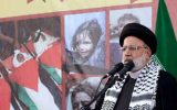 در تجمع مردم تهران در محکومیت جنایات رژیم صهیونیستی؛ رئیسی: هر قطره خون فلسطینی‌ها یک گام صهیونیست‌ها را به سقوط نزدیک می‌کند