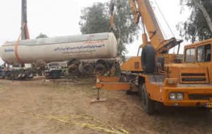تانکر واژگون شده حامل گاز مایع در مسیر دهلران به اندیمشک جابجا شد
