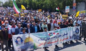 روزه داران دهلرانی فریاد آزادی قدس شریف سر دادند