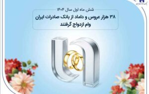 ۳۸ هزار عروس و داماد از بانک صادرات ایران وام ازدواج گرفتند