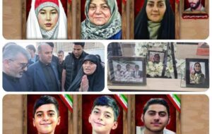 وداع خانواده بانک مسکن با همکار شهید جنگ رمضان / «فرزانه بقرایی» و فرزندانش تا بهشت بدرقه شدند